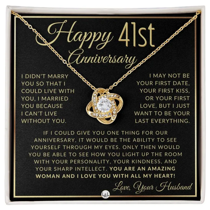 ShineOn Fulfillment Necklaces 41st Anniversary Gift For Wife Beautiful Womens Pendant Necklace Heartfelt Anniversary Message ShineOn Fulfillment Necklaces 41st Anniversary Gift For Wife Beautiful Womens Pendant Necklace Heartfelt Anniversary Message