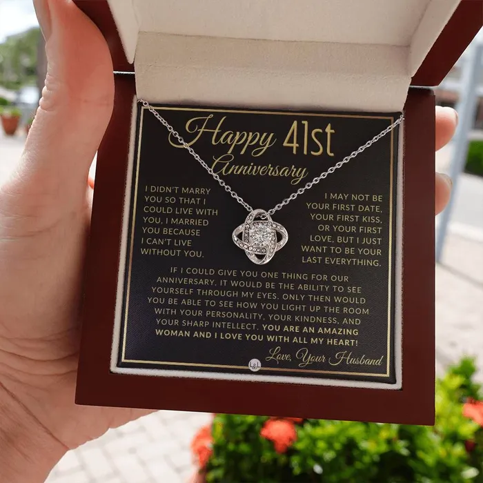 ShineOn Fulfillment Necklaces 41st Anniversary Gift For Wife Beautiful Womens Pendant Necklace Heartfelt Anniversary Message