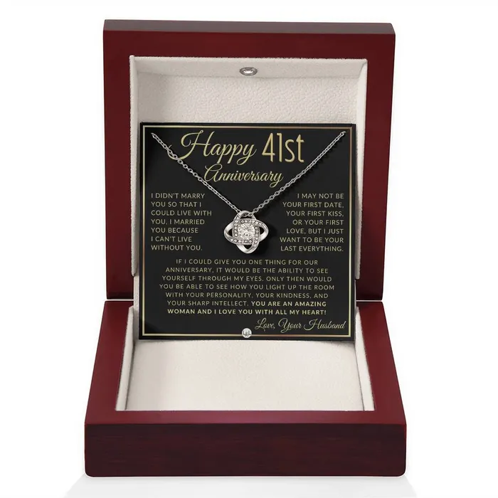ShineOn Fulfillment Necklaces 41st Anniversary Gift For Wife Beautiful Womens Pendant Necklace Heartfelt Anniversary Message