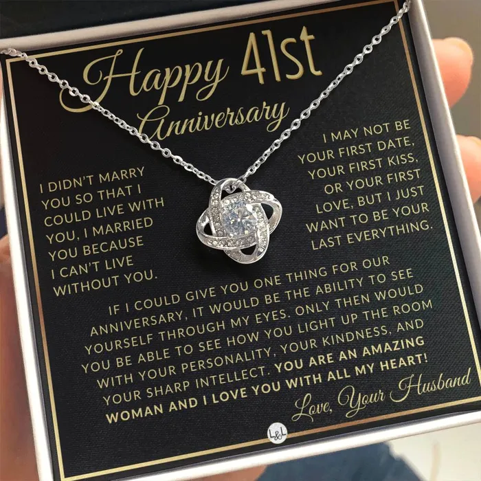 ShineOn Fulfillment Necklaces 41st Anniversary Gift For Wife Beautiful Womens Pendant Necklace Heartfelt Anniversary Message
