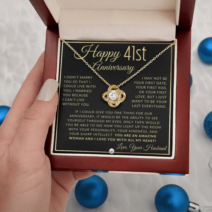 ShineOn Fulfillment Necklaces 41st Anniversary Gift For Wife Beautiful Womens Pendant Necklace Heartfelt Anniversary Message