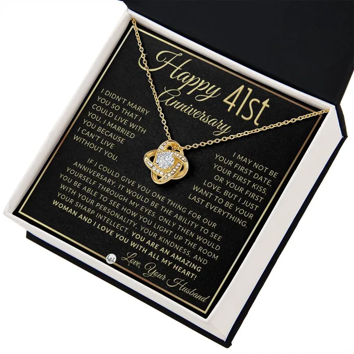 ShineOn Fulfillment Necklaces 41st Anniversary Gift For Wife Beautiful Womens Pendant Necklace Heartfelt Anniversary Message