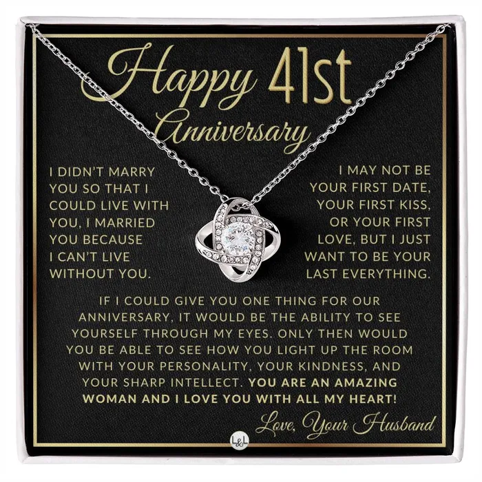ShineOn Fulfillment Necklaces 41st Anniversary Gift For Wife Beautiful Womens Pendant Necklace Heartfelt Anniversary Message