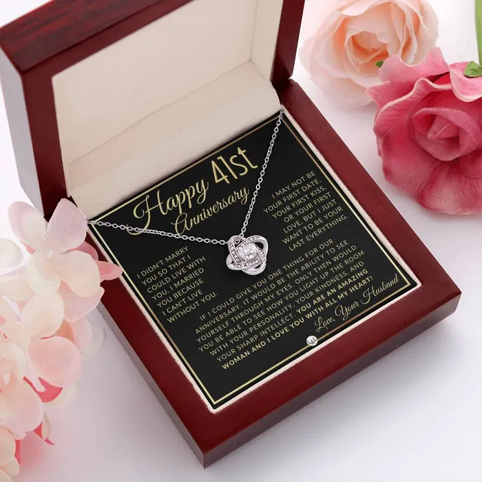 ShineOn Fulfillment Necklaces 41st Anniversary Gift For Wife Beautiful Womens Pendant Necklace Heartfelt Anniversary Message