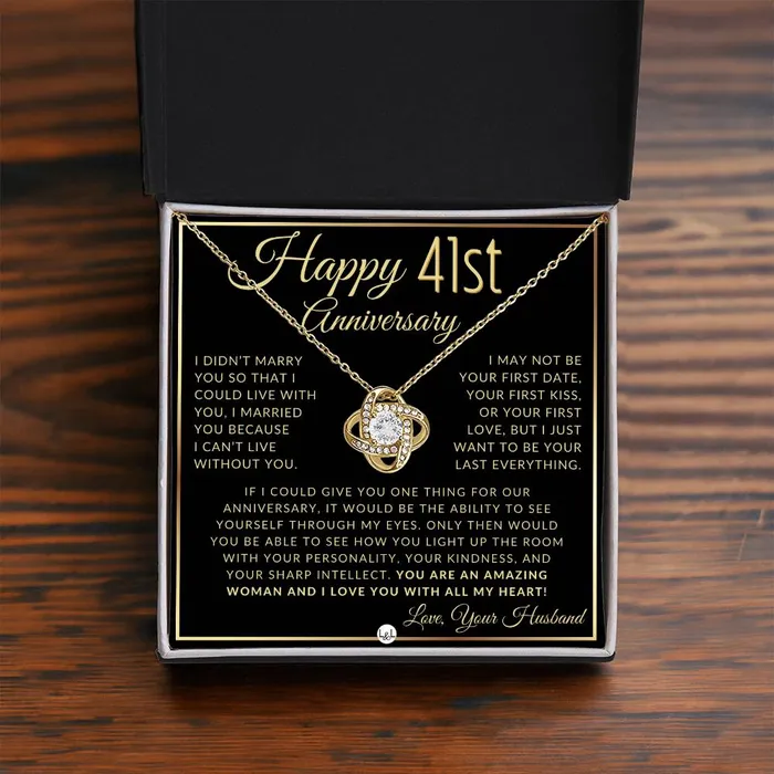 ShineOn Fulfillment Necklaces 41st Anniversary Gift For Wife Beautiful Womens Pendant Necklace Heartfelt Anniversary Message