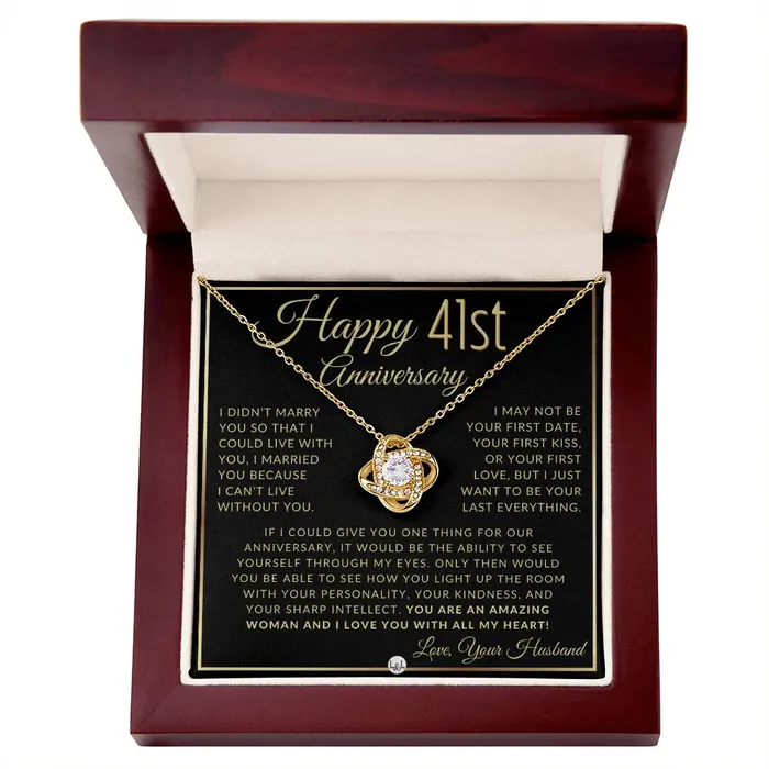 ShineOn Fulfillment Necklaces 41st Anniversary Gift For Wife Beautiful Womens Pendant Necklace Heartfelt Anniversary Message