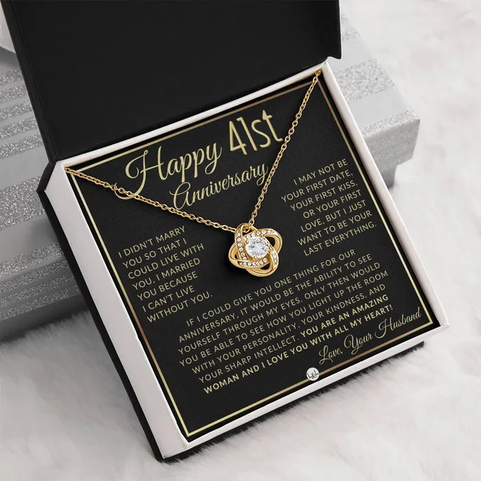 ShineOn Fulfillment Necklaces 41st Anniversary Gift For Wife Beautiful Womens Pendant Necklace Heartfelt Anniversary Message