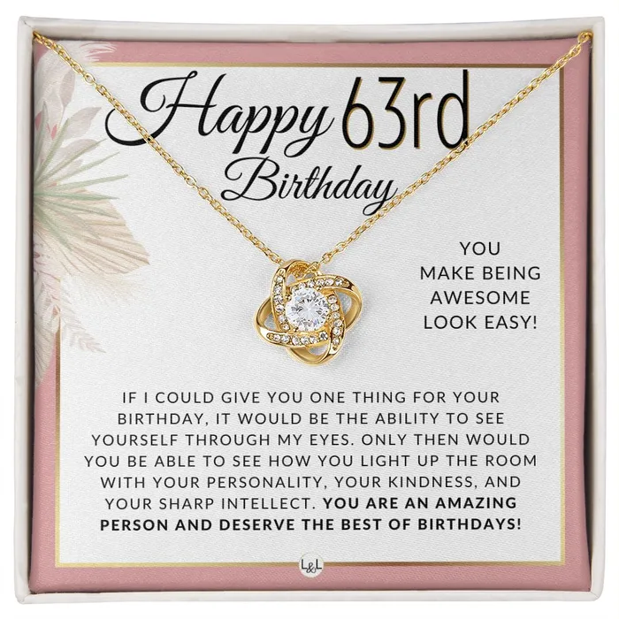 ShineOn Fulfillment Necklaces 63rd Birthday Gift For Her Necklace For 63 Year Old Beautiful Womans Birthday Pendant Jewelry