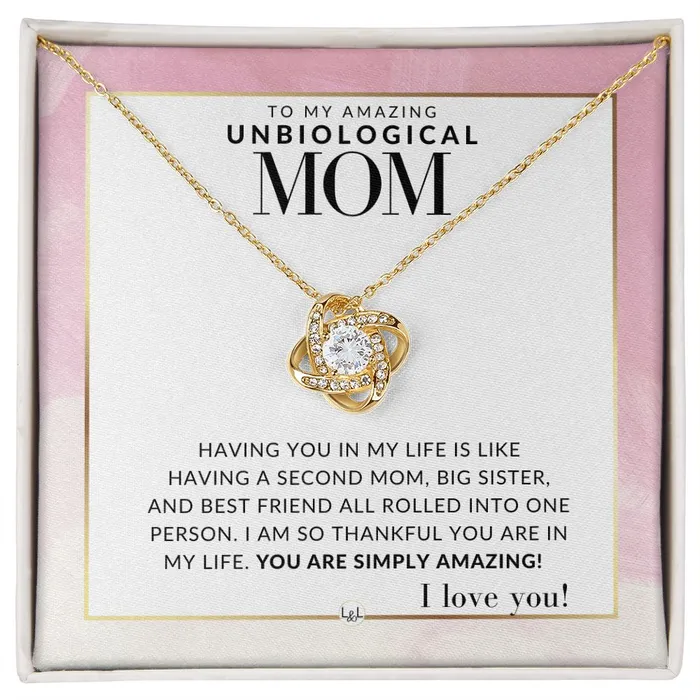 ShineOn Fulfillment Necklaces Amazing Unbiological Mom Gift Present for Stepmom Bonus Mom Second Mom Unbiological Mom or Other Mom Great For Mothers Day Christmas Her Birthday Or As An Encouragement Gift