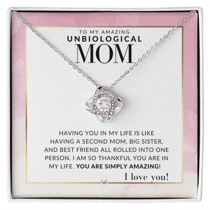ShineOn Fulfillment Necklaces Amazing Unbiological Mom Gift Present for Stepmom Bonus Mom Second Mom Unbiological Mom or Other Mom Great For Mothers Day Christmas Her Birthday Or As An Encouragement Gift