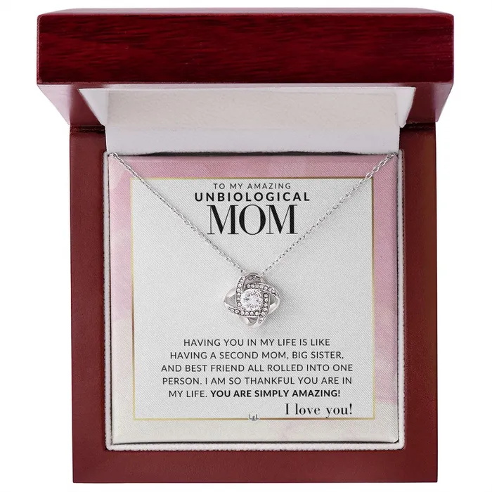 ShineOn Fulfillment Necklaces Amazing Unbiological Mom Gift Present for Stepmom Bonus Mom Second Mom Unbiological Mom or Other Mom Great For Mothers Day Christmas Her Birthday Or As An Encouragement Gift