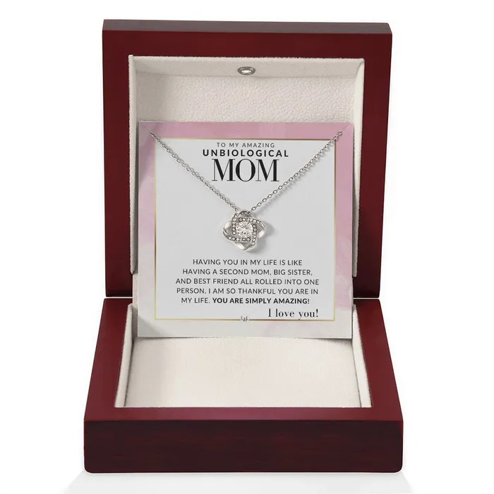 ShineOn Fulfillment Necklaces Amazing Unbiological Mom Gift Present for Stepmom Bonus Mom Second Mom Unbiological Mom or Other Mom Great For Mothers Day Christmas Her Birthday Or As An Encouragement Gift