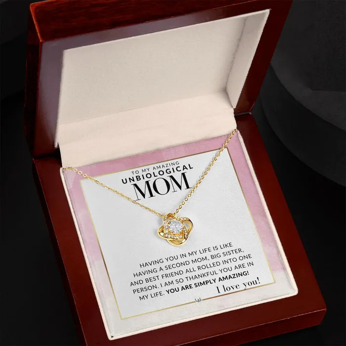 ShineOn Fulfillment Necklaces Amazing Unbiological Mom Gift Present for Stepmom Bonus Mom Second Mom Unbiological Mom or Other Mom Great For Mothers Day Christmas Her Birthday Or As An Encouragement Gift