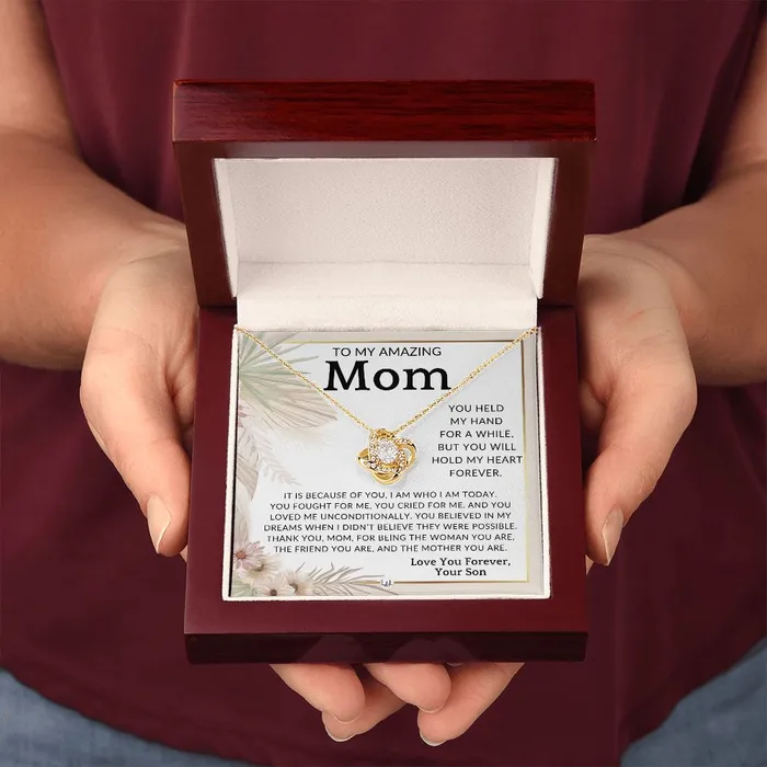 ShineOn Fulfillment Necklaces Gift for Mom From Son My Heart Forever To Mother From Son Beautiful Womens Pendant Necklace Great For Mothers Day Christmas or Her Birthday