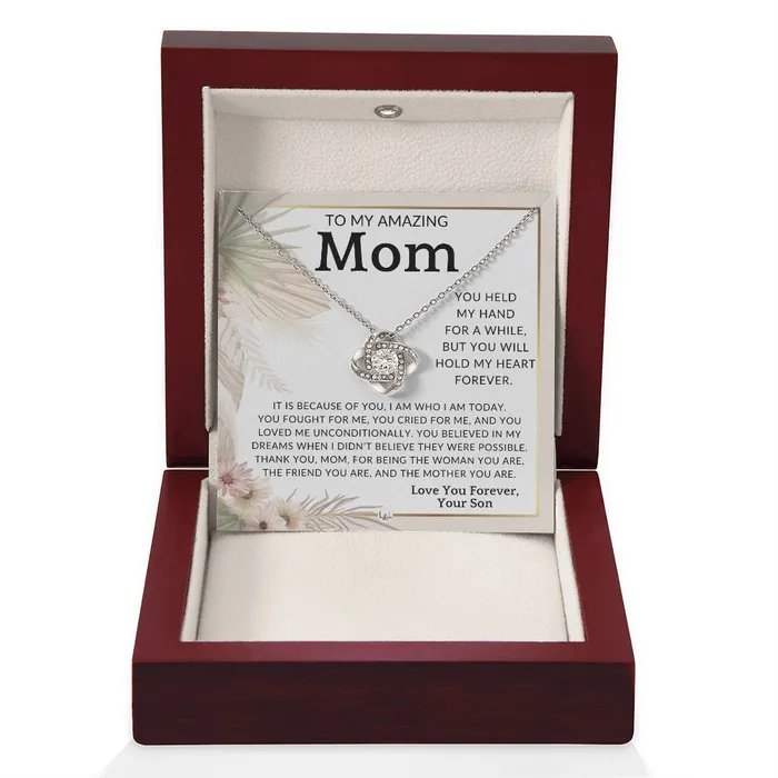 ShineOn Fulfillment Necklaces Gift for Mom From Son My Heart Forever To Mother From Son Beautiful Womens Pendant Necklace Great For Mothers Day Christmas or Her Birthday