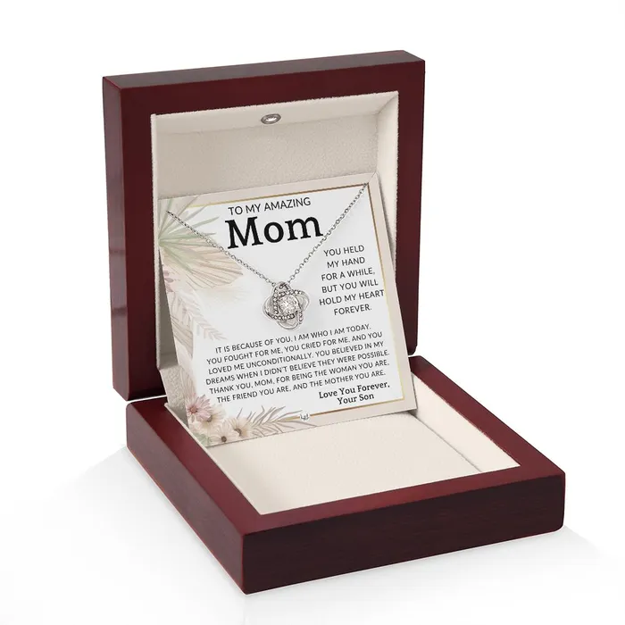 ShineOn Fulfillment Necklaces Gift for Mom From Son My Heart Forever To Mother From Son Beautiful Womens Pendant Necklace Great For Mothers Day Christmas or Her Birthday