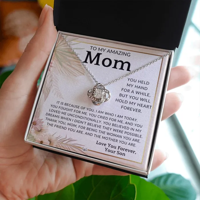 ShineOn Fulfillment Necklaces Gift for Mom From Son My Heart Forever To Mother From Son Beautiful Womens Pendant Necklace Great For Mothers Day Christmas or Her Birthday