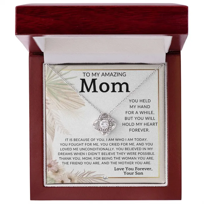 ShineOn Fulfillment Necklaces Gift for Mom From Son My Heart Forever To Mother From Son Beautiful Womens Pendant Necklace Great For Mothers Day Christmas or Her Birthday