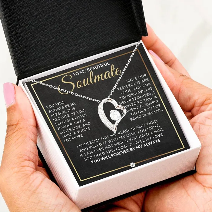 ShineOn Fulfillment Necklaces Gift For Soulmate Open Heart Pendant Necklace Sentimental and Romantic Christmas Valentines Day Birthday or Anniversary Present