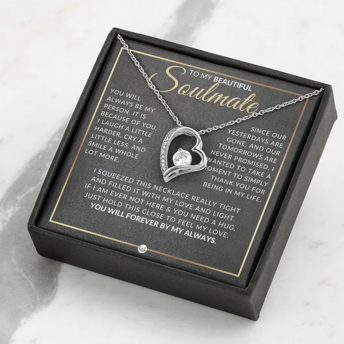 ShineOn Fulfillment Necklaces Gift For Soulmate Open Heart Pendant Necklace Sentimental and Romantic Christmas Valentines Day Birthday or Anniversary Present