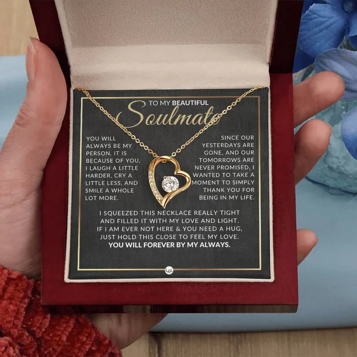 ShineOn Fulfillment Necklaces Gift For Soulmate Open Heart Pendant Necklace Sentimental and Romantic Christmas Valentines Day Birthday or Anniversary Present