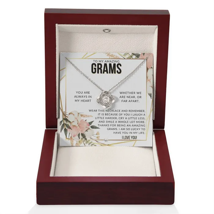 ShineOn Fulfillment Necklaces Grams Gift Beautiful Womens Pendant From Granddaughter Grandson Grandkids Great For Mothers Day Christmas or Birthday
