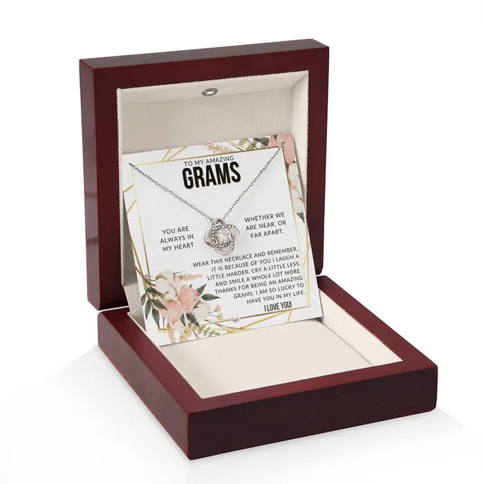 ShineOn Fulfillment Necklaces Grams Gift Beautiful Womens Pendant From Granddaughter Grandson Grandkids Great For Mothers Day Christmas or Birthday
