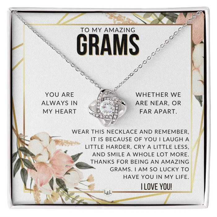 ShineOn Fulfillment Necklaces Grams Gift Beautiful Womens Pendant From Granddaughter Grandson Grandkids Great For Mothers Day Christmas or Birthday