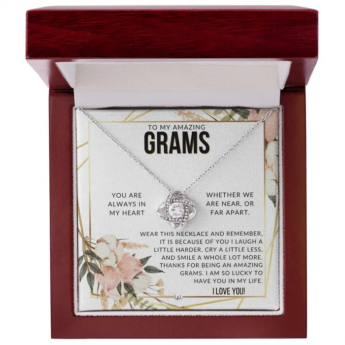 ShineOn Fulfillment Necklaces Grams Gift Beautiful Womens Pendant From Granddaughter Grandson Grandkids Great For Mothers Day Christmas or Birthday
