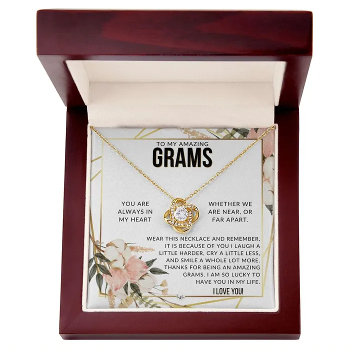ShineOn Fulfillment Necklaces Grams Gift Beautiful Womens Pendant From Granddaughter Grandson Grandkids Great For Mothers Day Christmas or Birthday