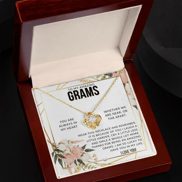 ShineOn Fulfillment Necklaces Grams Gift Beautiful Womens Pendant From Granddaughter Grandson Grandkids Great For Mothers Day Christmas or Birthday