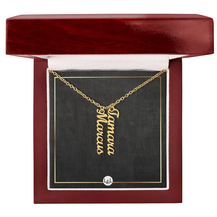 ShineOn Fulfillment Necklaces Multiple Vertical Names Custom Name Necklace