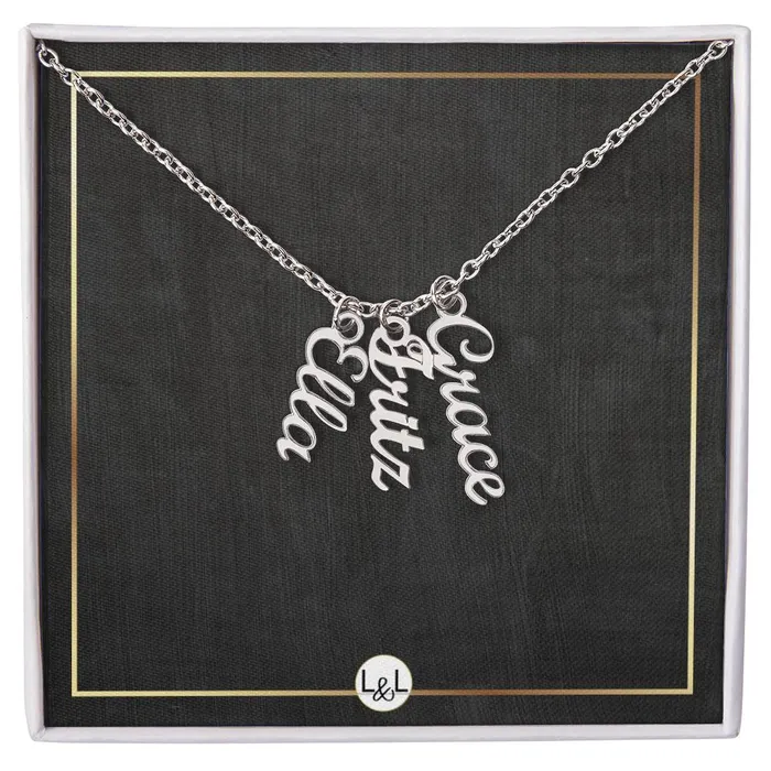 ShineOn Fulfillment Necklaces Multiple Vertical Names Custom Name Necklace