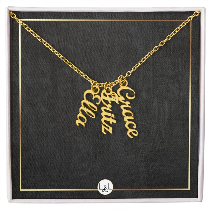 ShineOn Fulfillment Necklaces Multiple Vertical Names Custom Name Necklace
