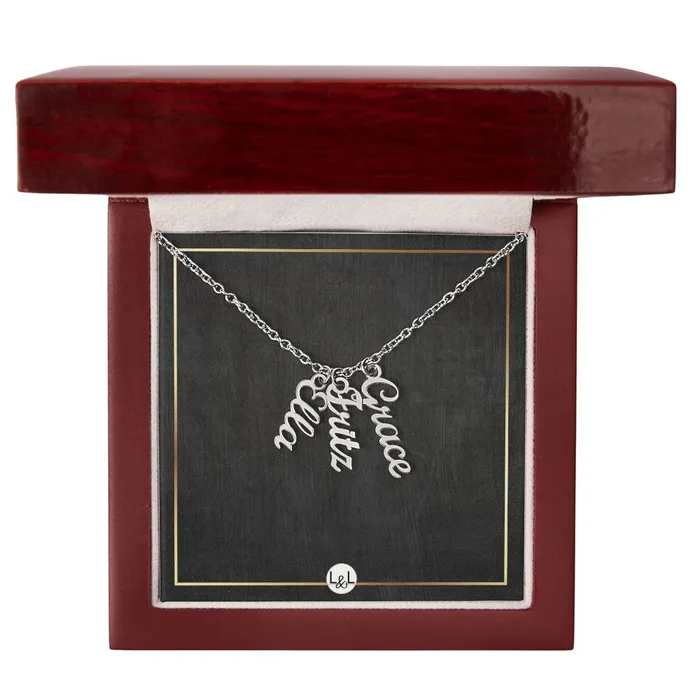 ShineOn Fulfillment Necklaces Multiple Vertical Names Custom Name Necklace