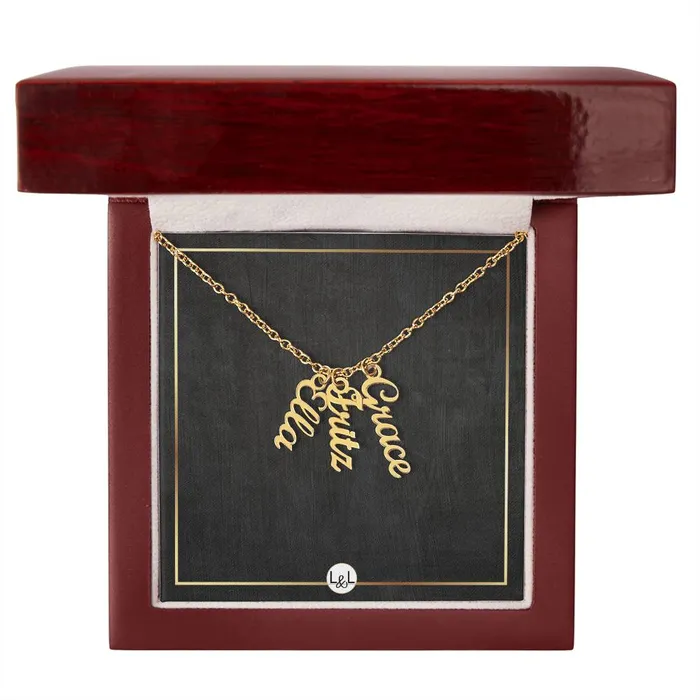 ShineOn Fulfillment Necklaces Multiple Vertical Names Custom Name Necklace