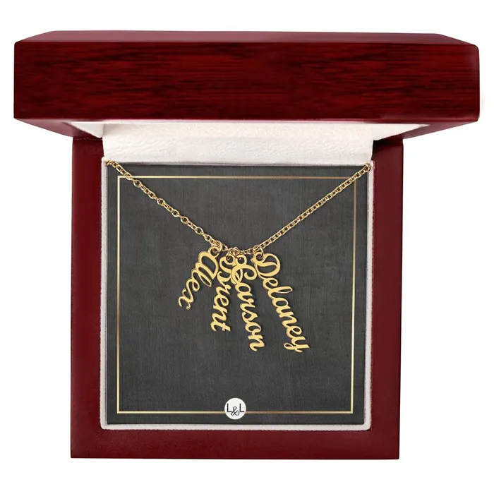 ShineOn Fulfillment Necklaces Multiple Vertical Names Custom Name Necklace