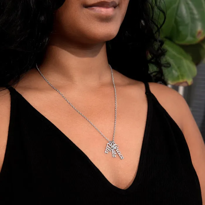 ShineOn Fulfillment Necklaces Multiple Vertical Names Custom Name Necklace