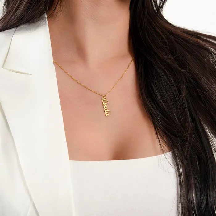 ShineOn Fulfillment Necklaces Multiple Vertical Names Custom Name Necklace