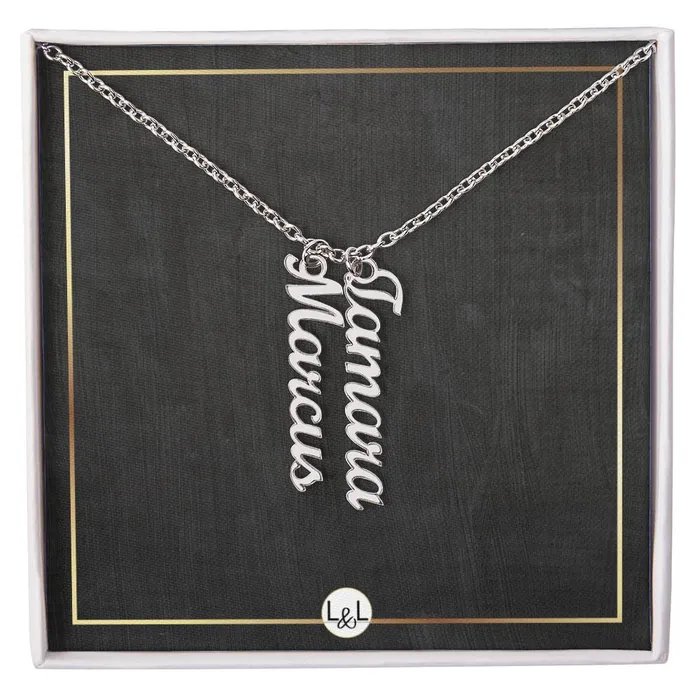 ShineOn Fulfillment Necklaces Multiple Vertical Names Custom Name Necklace