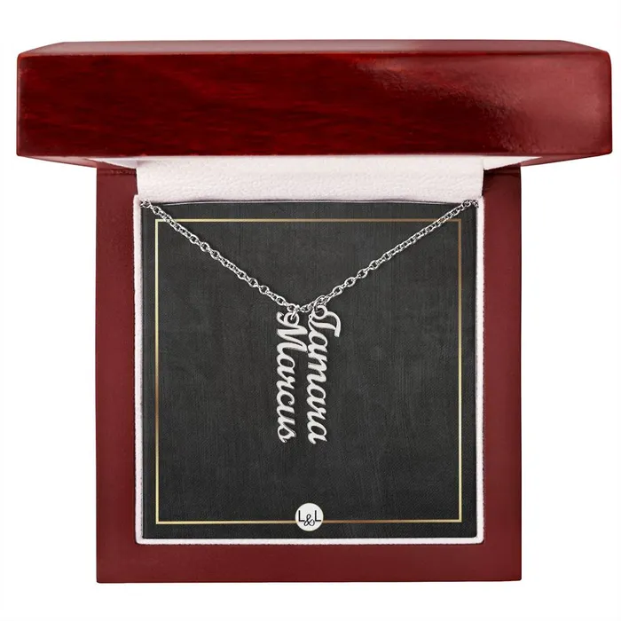 ShineOn Fulfillment Necklaces Multiple Vertical Names Custom Name Necklace