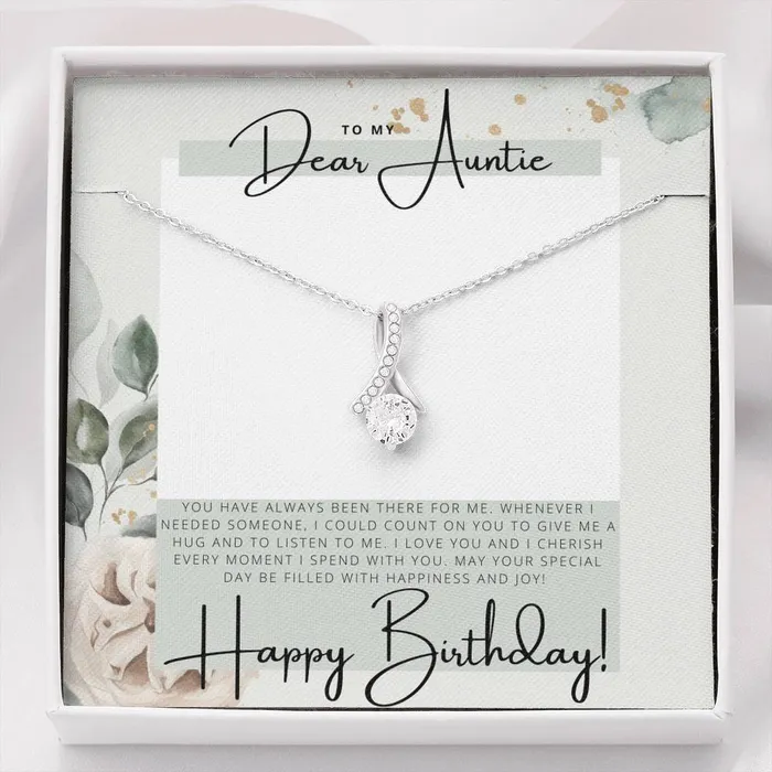 ShineOn Fulfillment Necklaces To my Dear Auntie Happy Birthday Birthday Gift Pendant Necklace For Aunt
