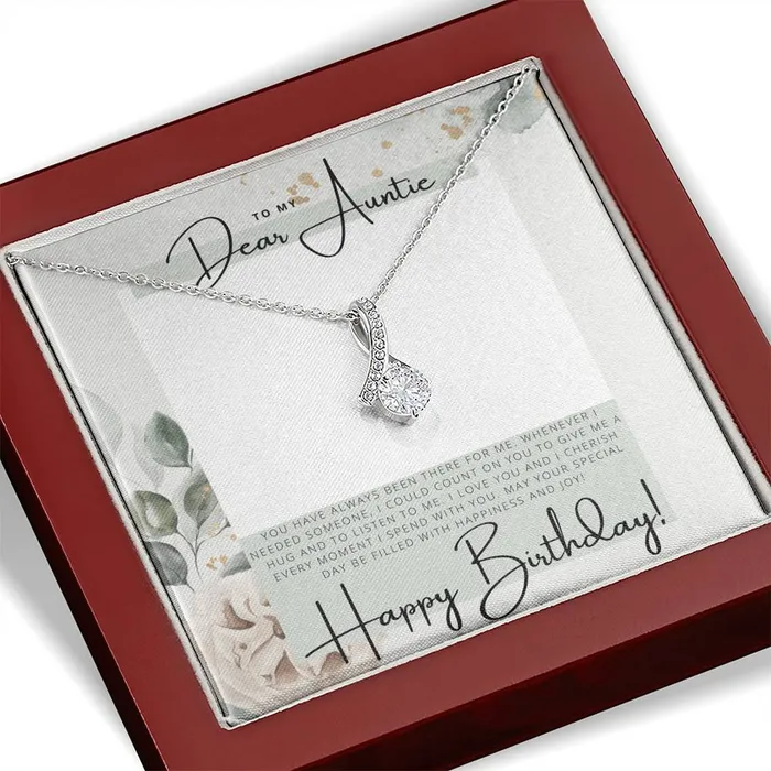 ShineOn Fulfillment Necklaces To my Dear Auntie Happy Birthday Birthday Gift Pendant Necklace For Aunt