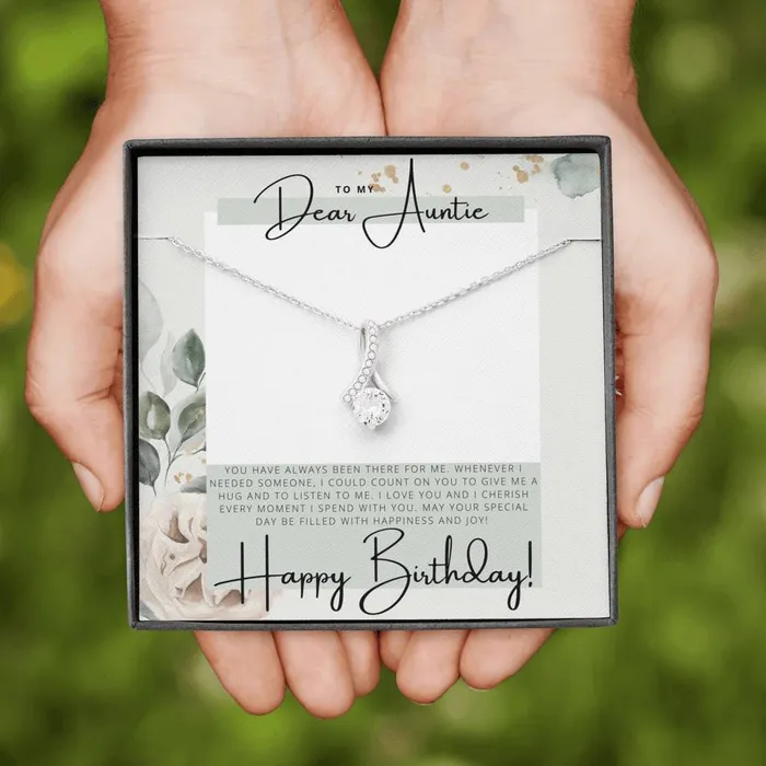 ShineOn Fulfillment Necklaces To my Dear Auntie Happy Birthday Birthday Gift Pendant Necklace For Aunt