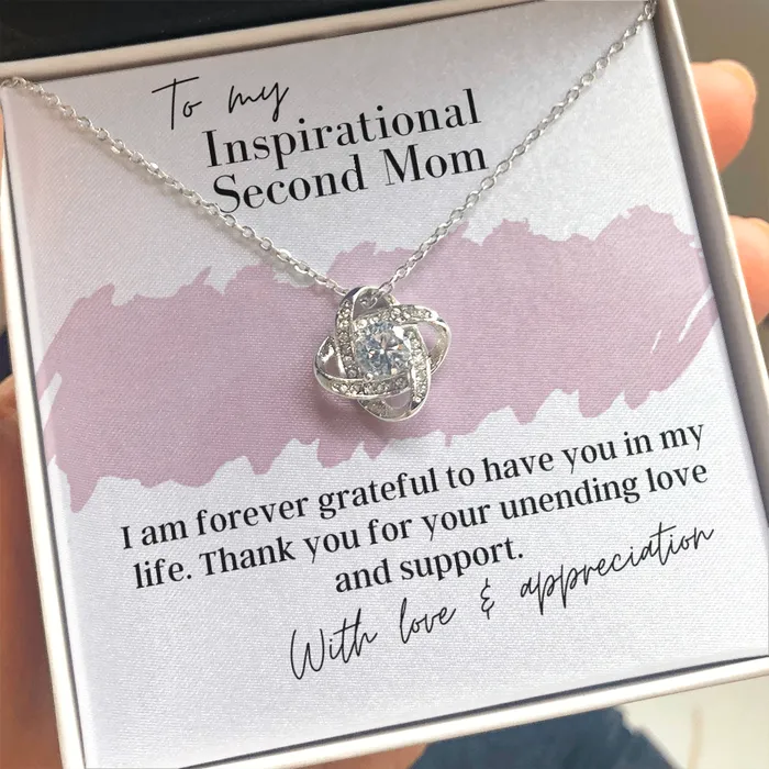 ShineOn Fulfillment Necklaces To My Inspirational Second Mom Love Knot Pendant Necklace The Perfect Gift for Your Second Mom ShineOn Fulfillment Necklaces To My Inspirational Second Mom Love Knot Pendant Necklace The Perfect Gift for Your Second Mom