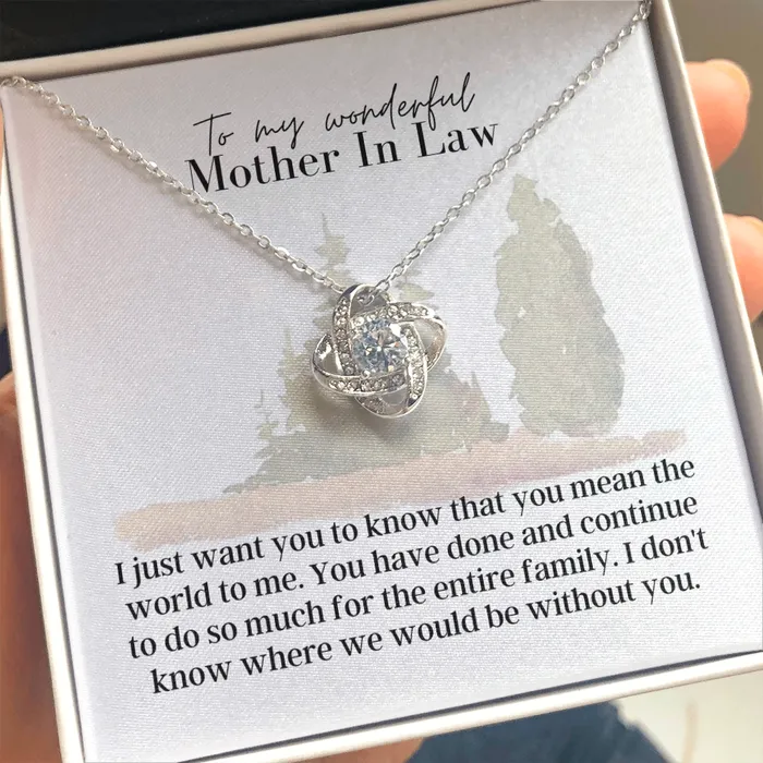 ShineOn Fulfillment Necklaces To My Wonderful Mother In Law Love Knot Pendant Necklace The Perfect Gift for Your Mother In Law ShineOn Fulfillment Necklaces To My Wonderful Mother In Law Love Knot Pendant Necklace The Perfect Gift for Your Mother In Law