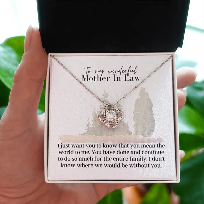 ShineOn Fulfillment Necklaces To My Wonderful Mother In Law Love Knot Pendant Necklace The Perfect Gift for Your Mother In Law