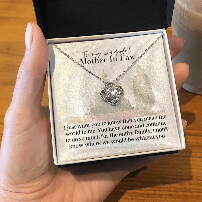 ShineOn Fulfillment Necklaces To My Wonderful Mother In Law Love Knot Pendant Necklace The Perfect Gift for Your Mother In Law