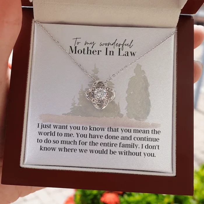 ShineOn Fulfillment Necklaces To My Wonderful Mother In Law Love Knot Pendant Necklace The Perfect Gift for Your Mother In Law