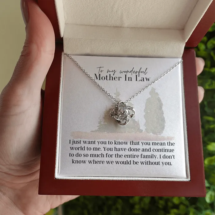 ShineOn Fulfillment Necklaces To My Wonderful Mother In Law Love Knot Pendant Necklace The Perfect Gift for Your Mother In Law